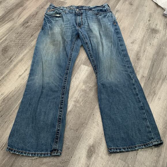 Ariat M4 Low Rise Boot Jeans Mens Size 34x30 Blue Straight Western 100% Cotton - Picture 1 of 9